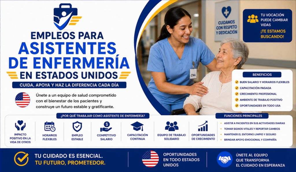 Empleos para Asistentes de Enfermería en Estados Unidos