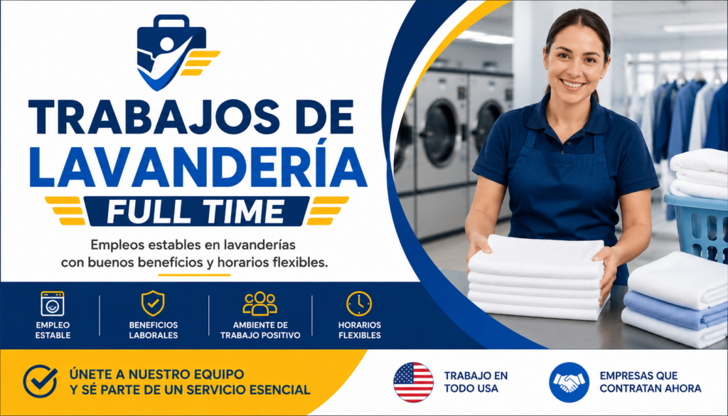 Trabajos de Lavandería Full Time: Vacantes Disponibles para Aplicar Hoy